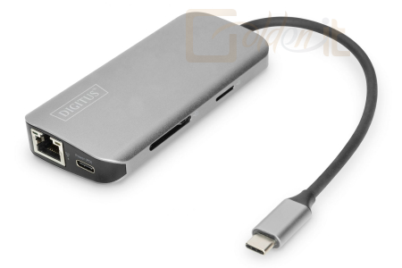 Notebook kiegészitők Digitus DA-70884 USB 3.2 Gen 1 (3.1 Gen 1) Type-C 5 Mbit/s dokking station Aluminium - DA-70884