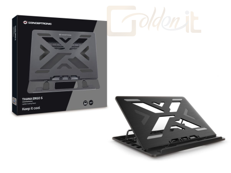 Notebook kiegészitők Conceptronic  THANA03B ERGO Laptop Cooling Pad Black - THANA03B