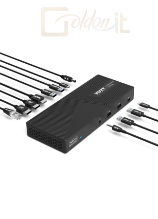 Notebook kiegészitők Port Designs Docking Station triple 4K screens for USB-C / USB-A devices Black - 901904W-EU