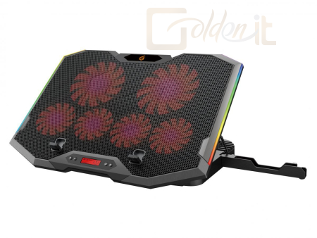 Notebook kiegészitők Conceptronic  THYIA01B ERGO RGB 6-Fan Gaming Laptop Cooling Pad with Mobile Holder Black - THYIA01B