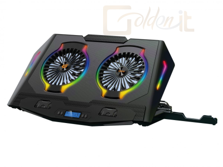 Notebook kiegészitők Conceptronic  THYIA02B ERGO RGB 2-Fan Gaming Laptop Cooling Pad with Mobile Holder Black - THYIA02B