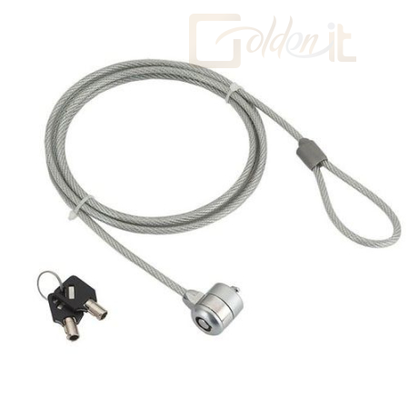 Notebook kiegészitők Gembird LK-K-01 Cable lock for notebooks key lock 1,8m Grey - LK-K-01