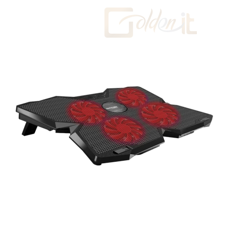 Notebook kiegészitők Promate  AirBase-3 Ergonomic Laptop Cooling Pad with Silent Fan Technology Black - AIRBASE-3.BLACK