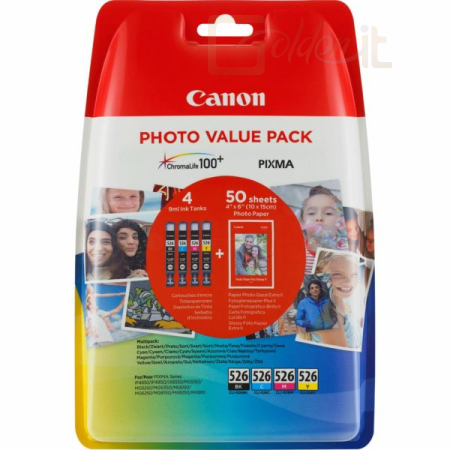 Nyomtató - Tintapatron Canon CLI-526 Multipack tintapatron+fotópapírral - 4540B017