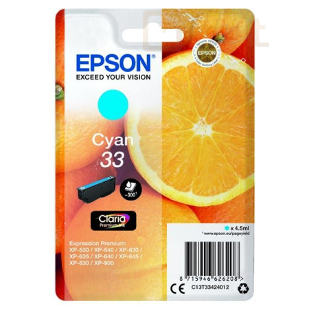 Nyomtató - Tintapatron Epson T3342 (33) Cyan tintapatron - C13T33424012
