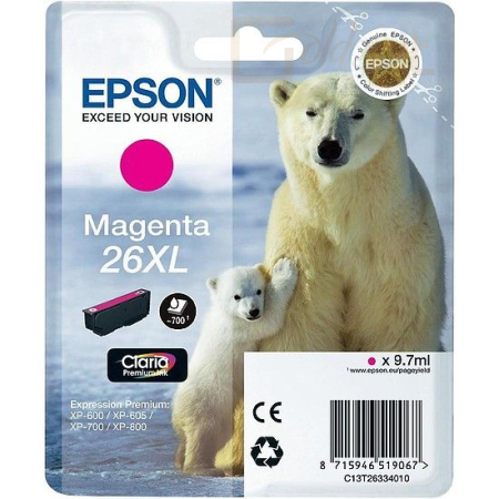 Nyomtató - Tintapatron Epson T2633 (26XL) Magenta tintapatron - C13T26334012