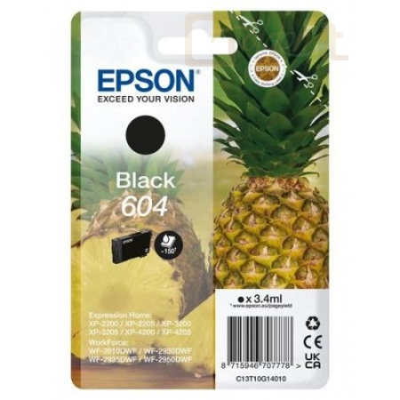 Nyomtató - Tintapatron Epson T10G1 (604) Black tintapatron - C13T10G14020