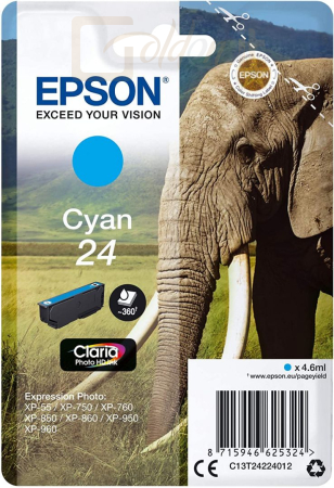 Nyomtató - Tintapatron Epson T2422 (24) Cyan tintapatron - C13T24224012