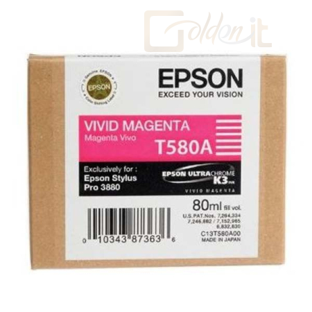 Nyomtató - Tintapatron Epson T580A Vivid Magenta tintapatron - C13T580A00