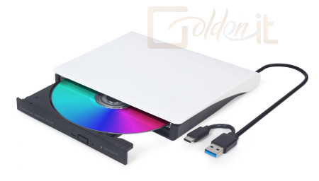Optikai meghajtók Gembird DVD-USB-03-BW Slim DVD-Writer Black/White BOX - DVD-USB-03-BW