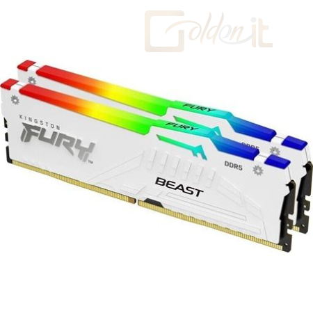 RAM Kingston 32GB DDR5 5200MHz Kit(2x16GB) Fury Beast RGB White - KF552C40BWK2-32