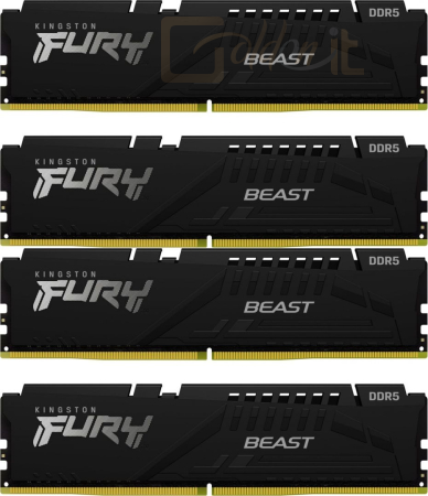 RAM Kingston 64GB 5200Mhz Kit(4x16GB) Fury Beast Black - KF552C40BBK4-64