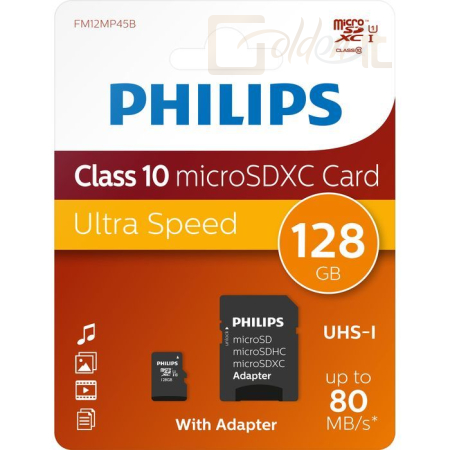 USB Ram Drive Philips 128GB microSDXC Class10 UHS-I U1 + adapterrel - PH666998