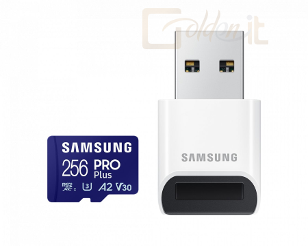 USB Ram Drive Samsung 256GB microSDXC Pro Plus Class10 U3 A2 V30 + USB adapterrel - MB-MD256SB/WW