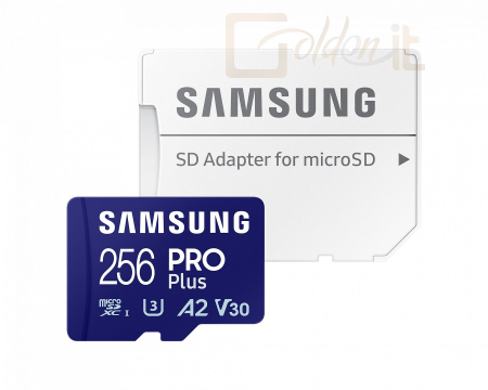 USB Ram Drive Samsung 256GB microSDXC Pro Plus Class10 U3 A2 V30 + adapterrel - MB-MD256SA/EU