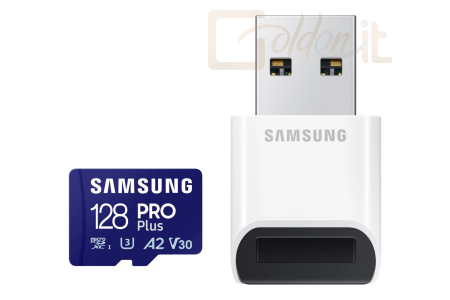 USB Ram Drive Samsung 128GB microSDXC Pro Plus Class10 U3 A2 V30 adapter nélkül - MB-MD128SB/WW