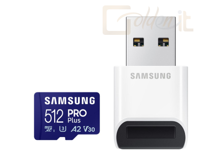 USB Ram Drive Samsung 512GB microSDXC Pro Plus Class10 U3 A2 V30 adapter nélkül - MB-MD512SB/WW