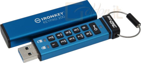 USB Ram Drive Kingston 32GB IronKey Keypad 200 USB3.2 Blue - IKKP200/32GB