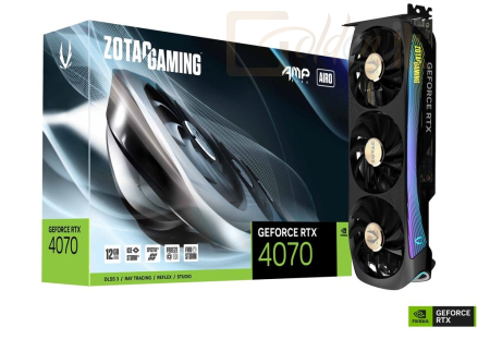Videókártya Zotac GeForce RTX 4070 12GB DDR6X AMP AIRO - ZT-D40700F-10P
