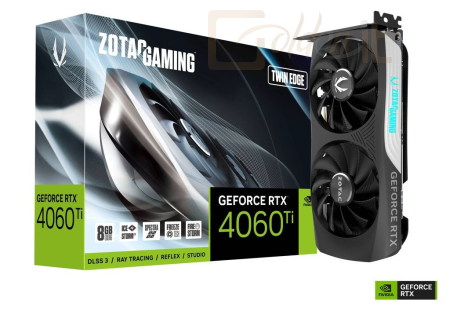 Videókártya Zotac GeForce RTX 4060 Ti 8GB DDR6 Twin Edge - ZT-D40610E-10M