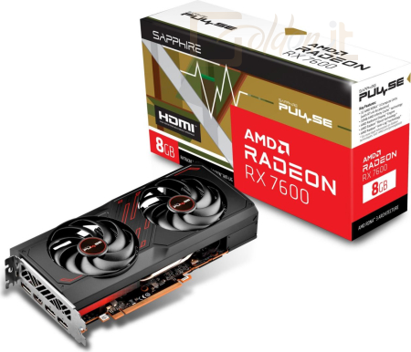 Videókártya Sapphire Radeon RX 7600 8GB Pulse Gaming OC - 11324-01-20G