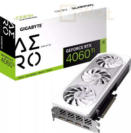 Videókártya Gigabyte RTX 4060 TI AERO OC 8G - GV-N406TAERO OC-8GD