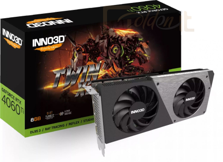 Videókártya Inno3D GeForce RTX 4060 Ti 8GB DDR6 Twin X2 - N406T2-08D6-171153N