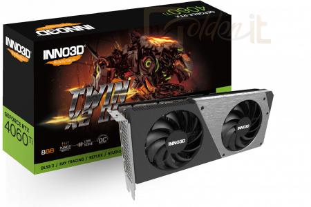 Videókártya Inno3D GeForce RTX 4060 Ti 8GB DDR6 Twin X2 OC - N406T2-08D6X-171153N