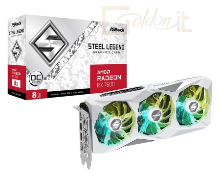 Videókártya ASRock Radeon RX 7600 Steel Legend 8GB OC - RX7600SL8GO