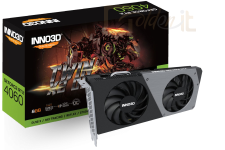 Videókártya Inno3D GeForce RTX 4060 8GB DDR6 Twin X2 OC - N40602-08D6X-173051N