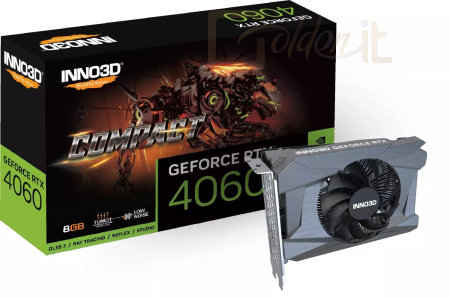 Videókártya Inno3D GeForce RTX 4060 8GB DDR6 Compact - N40601-08D6-173050N