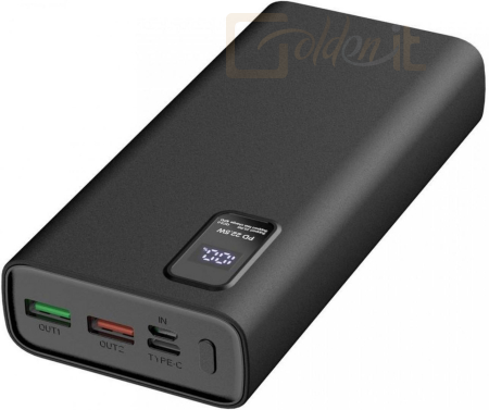Powerbank vésztöltők Platinet PMPB20WQC727B 20000mAh Polymer PC3.0 QC3.0 PowerBank LED Screen Black - PMPB20WQC727B