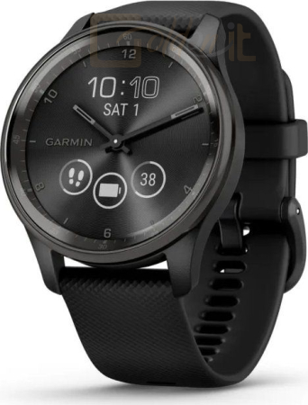 Okosóra Garmin Vivomove Trend Slate Stainless Steel Bezel with Black Case and Silicone Band - 010-02665-00