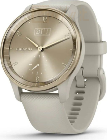 Okosóra Garmin Vivomove Trend Cream Gold Stainless Steel Bezel with French Gray Case and Silicone Band - 010-02665-02