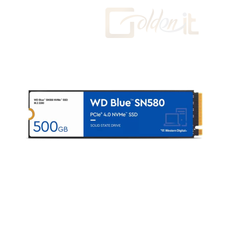 Winchester SSD Western Digital 500GB M.2 2280 NVMe SN580 Blue - WDS500G3B0E