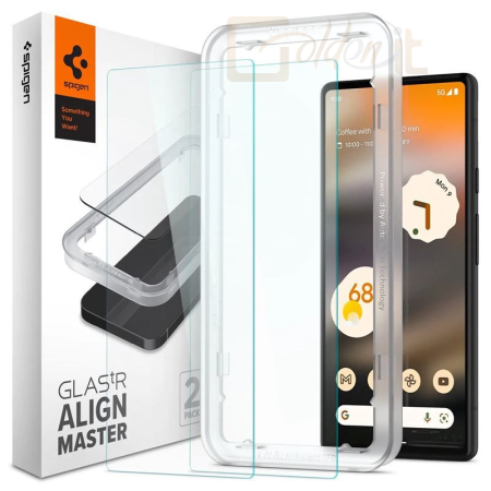 Okostelefon kiegészítő Spigen Glass AlignMaster 2 Pack, clear - Google Pixel 6a - AGL04695