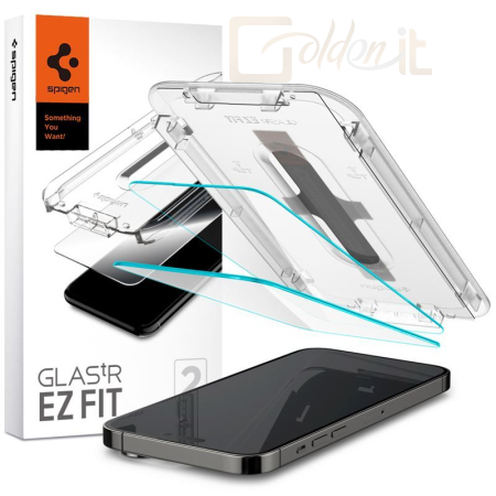 Okostelefon kiegészítő Spigen Glass tR EZ Fit 2 Pack, Transparency Sensor Protection - iPhone 14 Pro - AGL05214