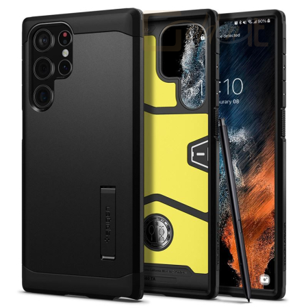 Okostelefon kiegészítő Spigen Tough Armor, black - Samsung Galaxy S22 Ultra - ACS03923