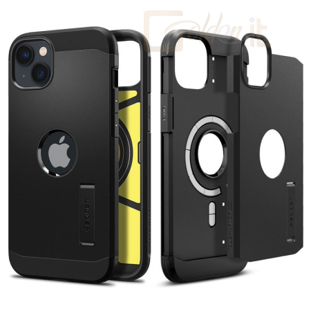Okostelefon kiegészítő Spigen Tough Armor MagSafe, black - iPhone 14 - ACS05062