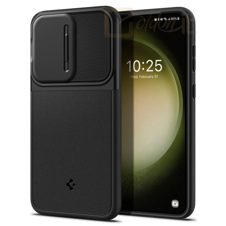 Okostelefon kiegészítő Spigen Optik Armor, black - Samsung Galaxy S23 - ACS05733
