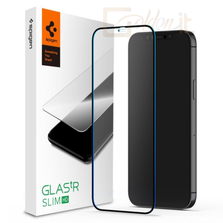 Okostelefon kiegészítő Spigen Glass FC HD 1 Pack, black - iPhone 12/iPhone 12 Pro - AGL01512