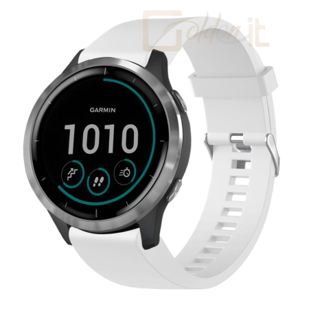 Okostelefon kiegészítő FIXED Silicone Strap for Garmin QuickFit 20mm, white - FIXSST-QF20MM-WH
