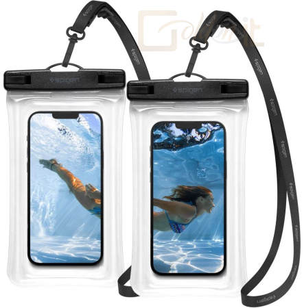 Okostelefon kiegészítő Spigen Aqua Shield WaterProof Floating Case A610 2 Pack Crystal Clear - AMP04528