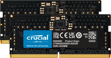 RAM - Notebook Crucial 16GB DDR5 5600MHz Kit(2x8GB) SODIMM - CT2K8G56C46S5