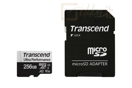 USB Ram Drive Transcend 256GB microSDXC USD340S Class 10 U3 V30 A2 + adapterrel - TS256GUSD340S
