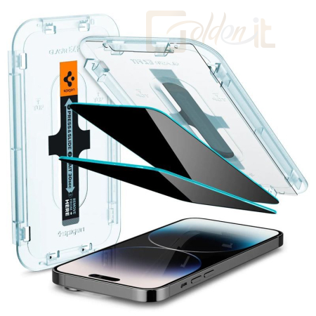 Okostelefon kiegészítő Spigen Glass EZ Fit Privacy 2 Pack - iPhone 14 Pro - AGL05215