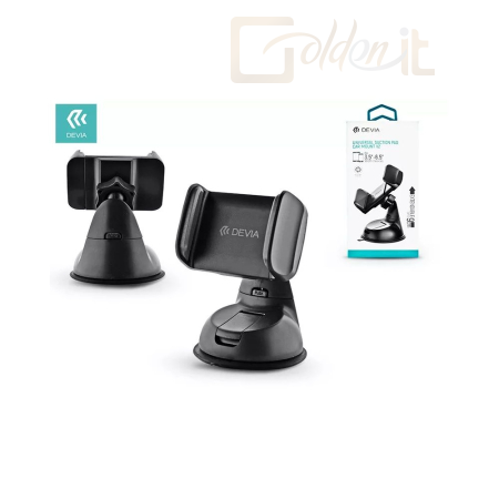 Okostelefon kiegészítő Devia Universal Suction Pad Car Mount V2 Black - ST331749