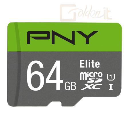 USB Ram Drive PNY 64GB microSDXC Elite Class 10 UHS-I + adapterrel - P-SDUX64U185GW-GE