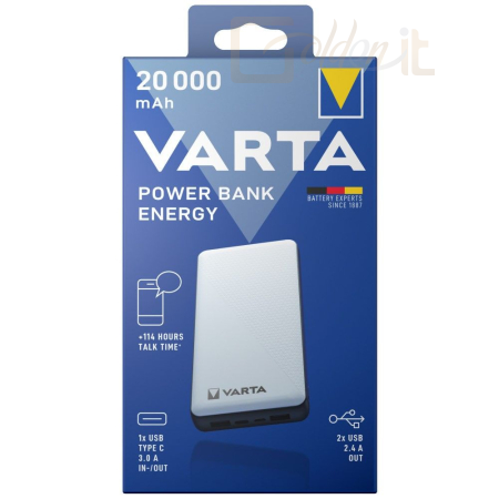 Powerbank vésztöltők Varta Energy 20000mAh PowerBank White - 57978 101 111