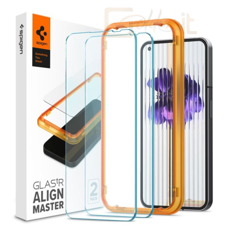 Okostelefon kiegészítő Spigen Glass AlignMaster 2 Pack, clear - Nothing Phone (1) - AGL05447